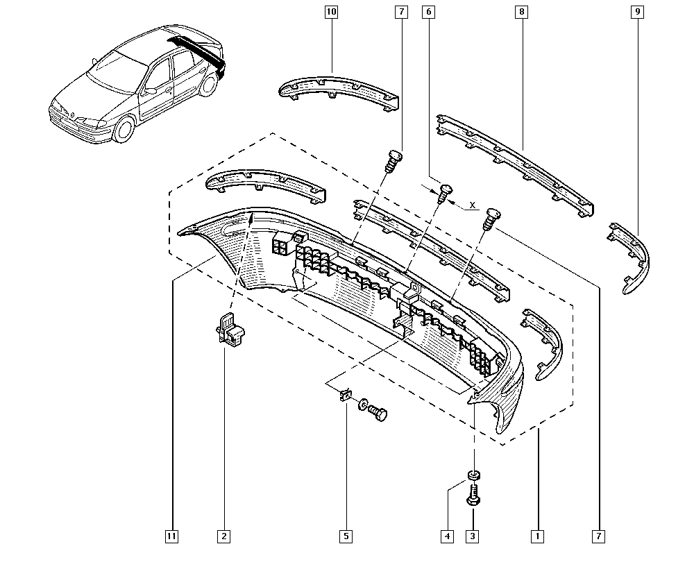 RENAULT 77 00 427 577 - Modanatura decorativa / protettiva, Paraurti autozon.pro