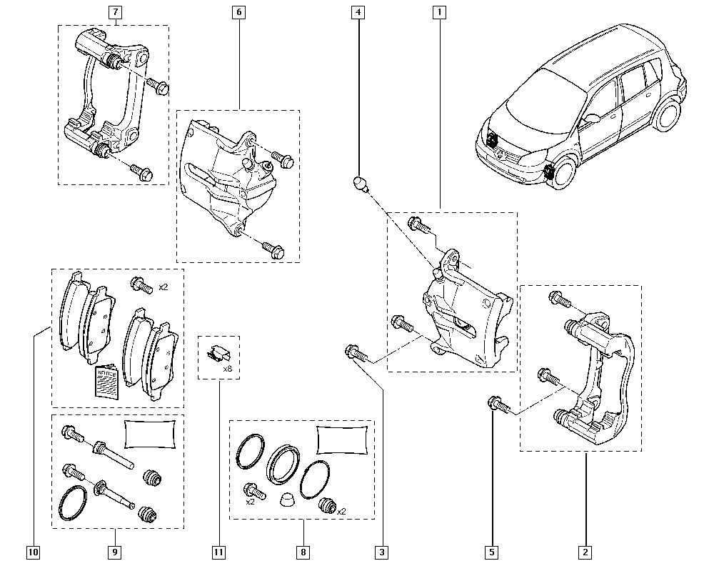 RENAULT 7701 208 557 - Kit riparazione, Pinza freno autozon.pro