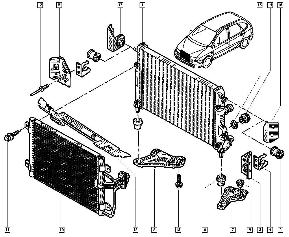 RENAULT 77 00 434 383 - Condensatore, Climatizzatore autozon.pro