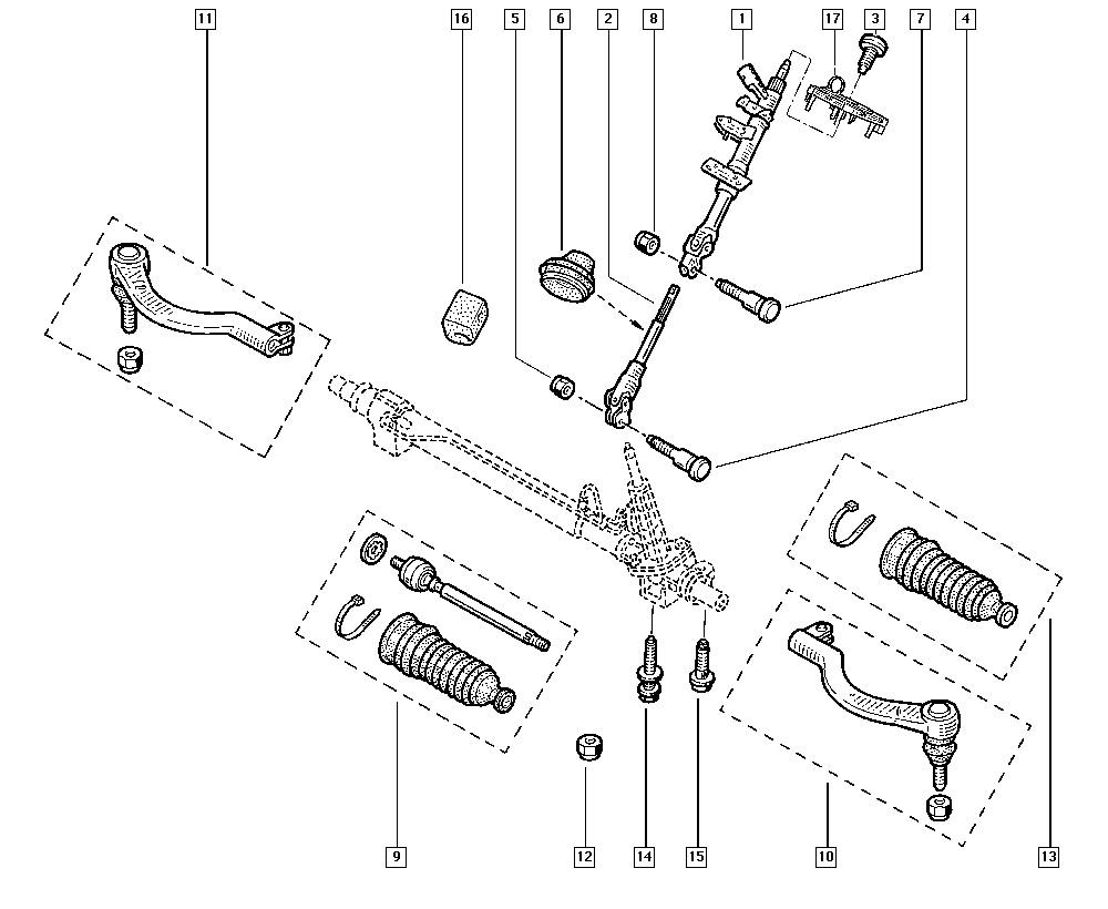 RENAULT 77 01 470 361 - Kit soffietto, Sterzo autozon.pro