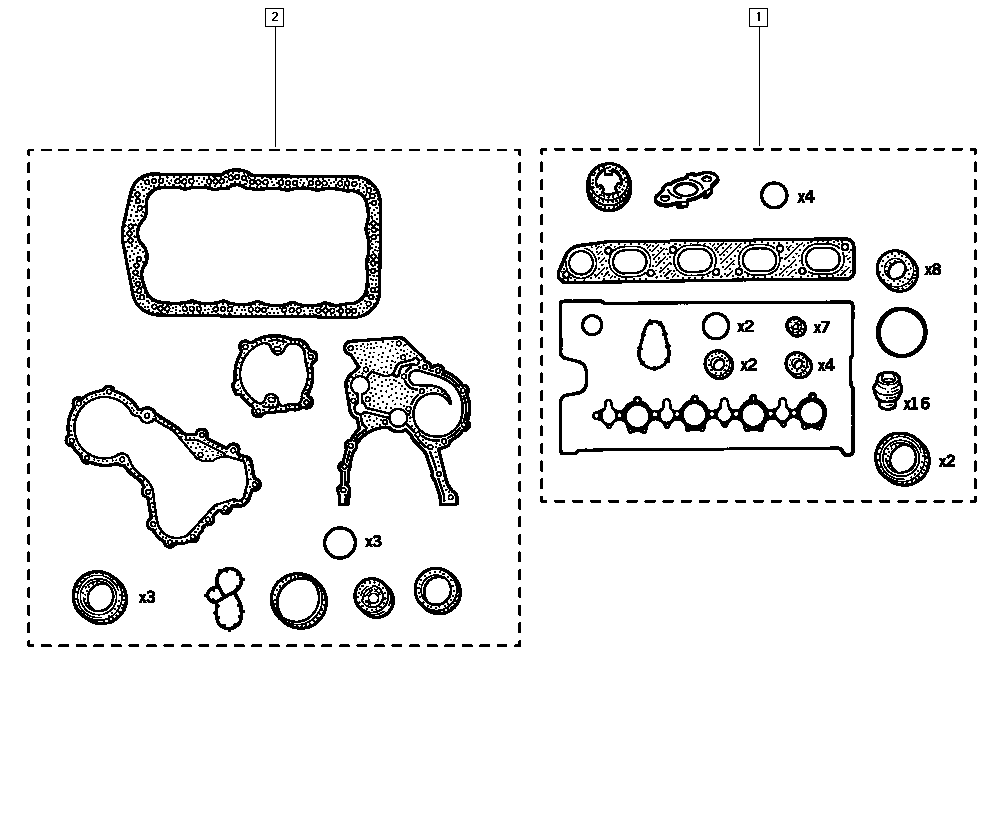 RENAULT 77 01 477 814 - Kit guarnizioni, Monoblocco autozon.pro