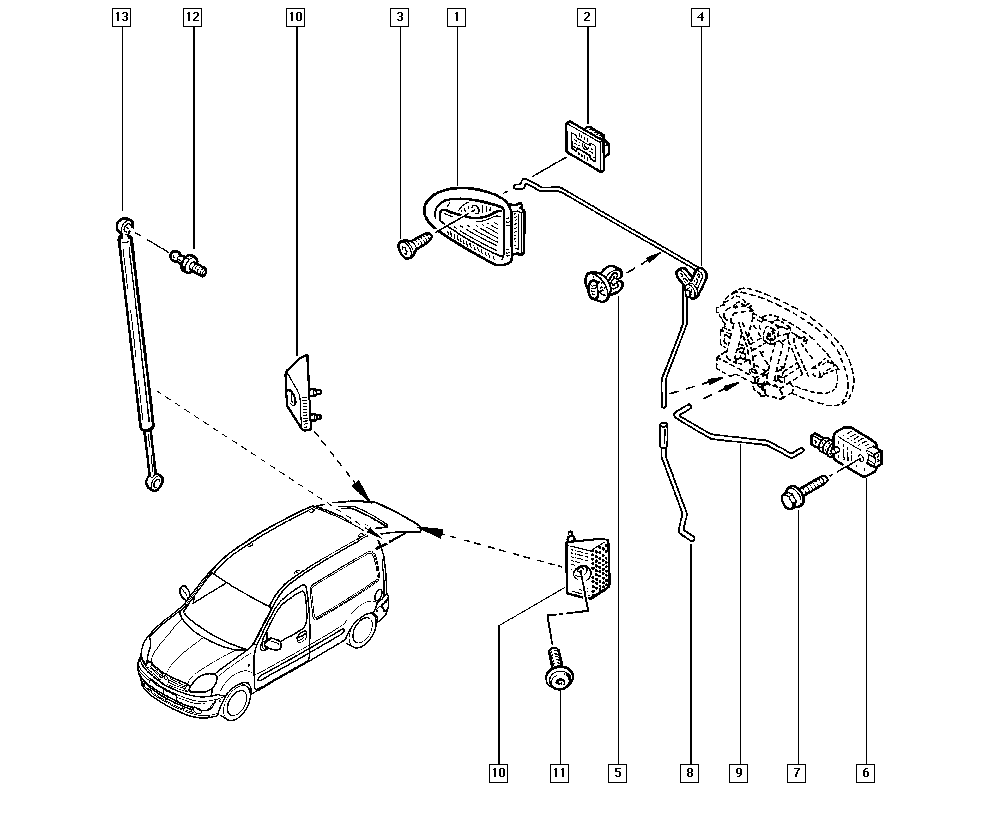 RENAULT 7700303186 - Ammortizatore pneumatico, Cofano bagagli / vano carico autozon.pro