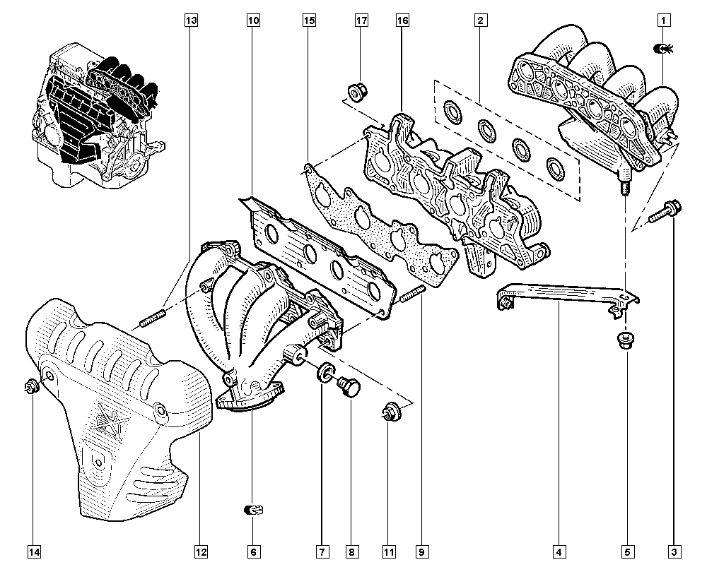 RENAULT 7700873358 - Curva di raccordo, Imp. gas scarico autozon.pro