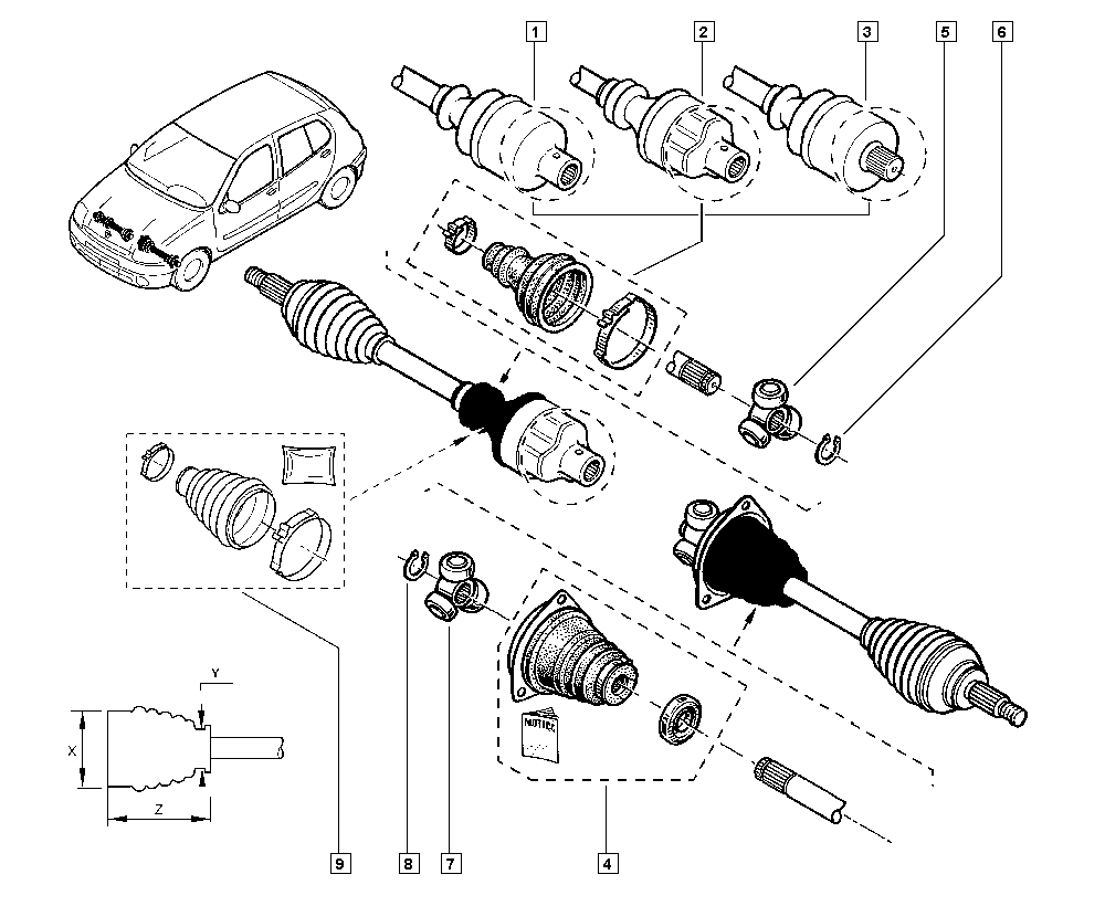 RENAULT 7701209884 - Cuffia, Semiasse autozon.pro