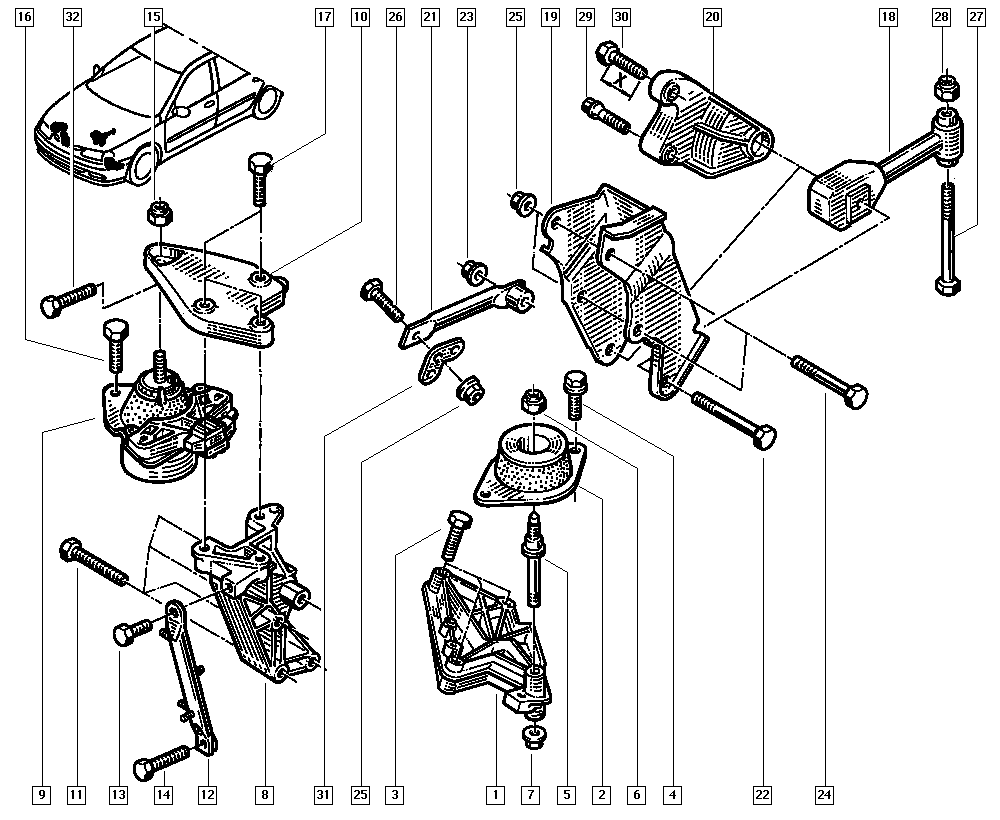 RENAULT 7700422473 - Sospensione, Motore autozon.pro