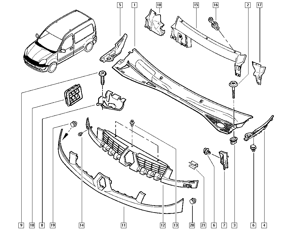 RENAULT 77 01 056 411 - Griglia radiatore autozon.pro