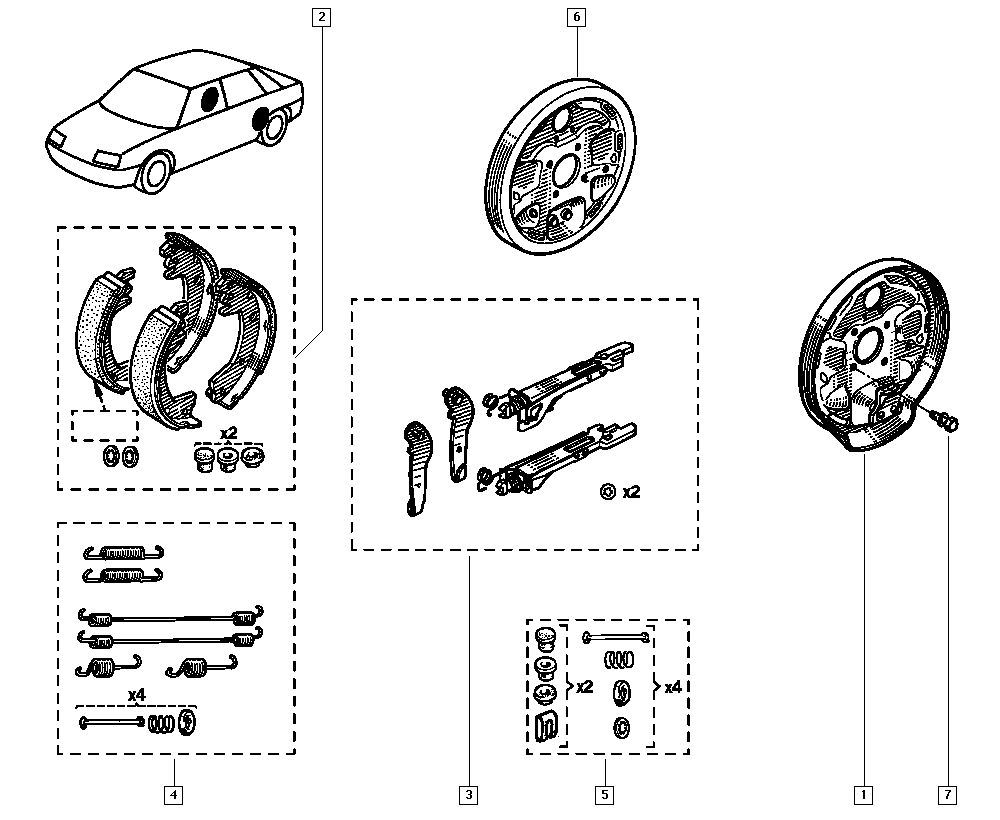 RENAULT 7701349780 - Kit ganasce freno autozon.pro