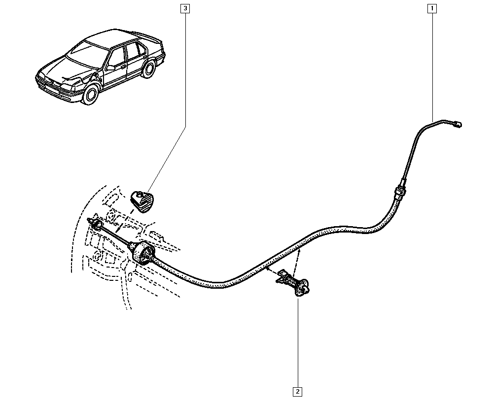 RENAULT 7700834725 - Cavo comando, Comando frizione autozon.pro