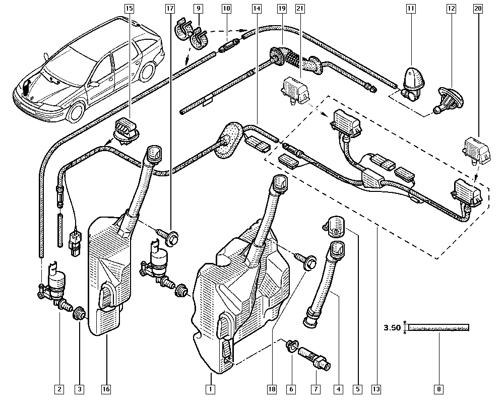 RENAULT 8200194414 - Pompa acqua lavaggio, Pulizia cristalli autozon.pro