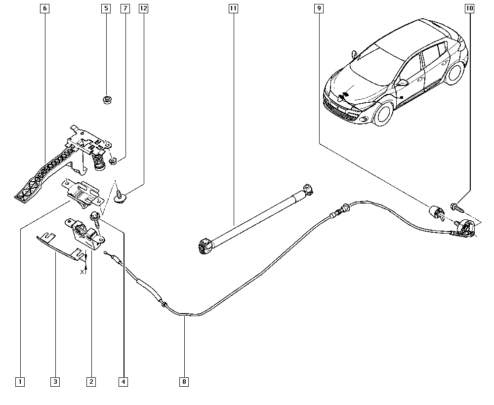 RENAULT 654710003R - Ammortizzatore pneumatico, Cofano motore autozon.pro