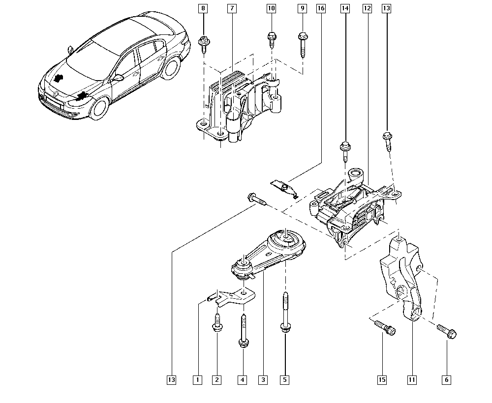 RENAULT 11 22 000 14R - Sospensione, Motore autozon.pro