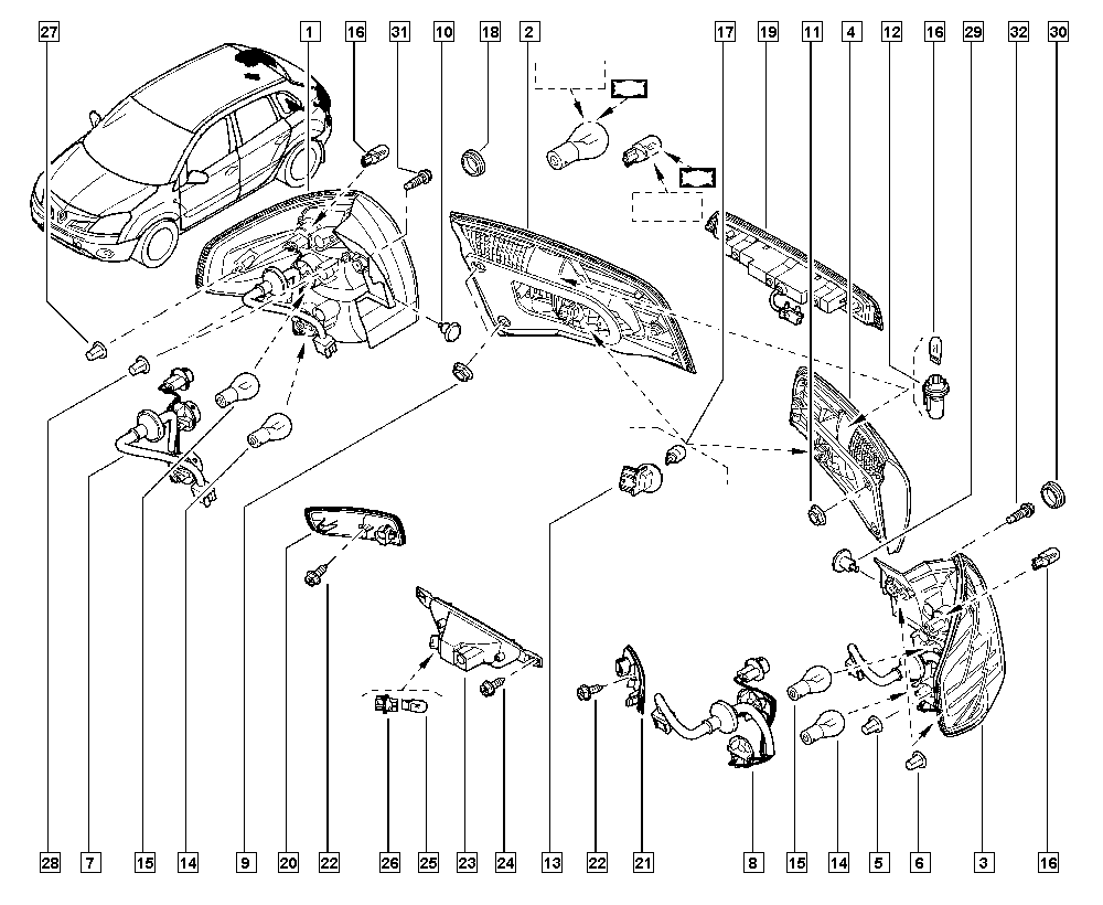 RENAULT 26550JY00A - Luce posteriore autozon.pro