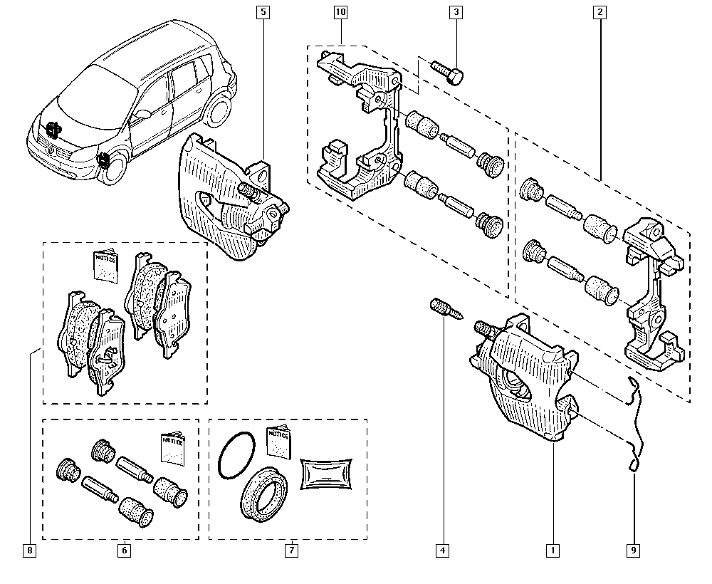 FORD 7701209670 - Kit pastiglie freno, Freno a disco autozon.pro