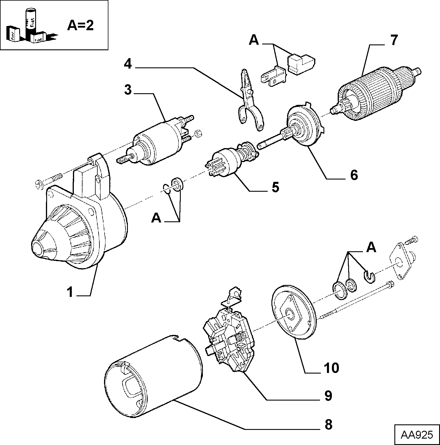 FIAT 77362580 - Elettromagnete, Motore d'avviamento autozon.pro