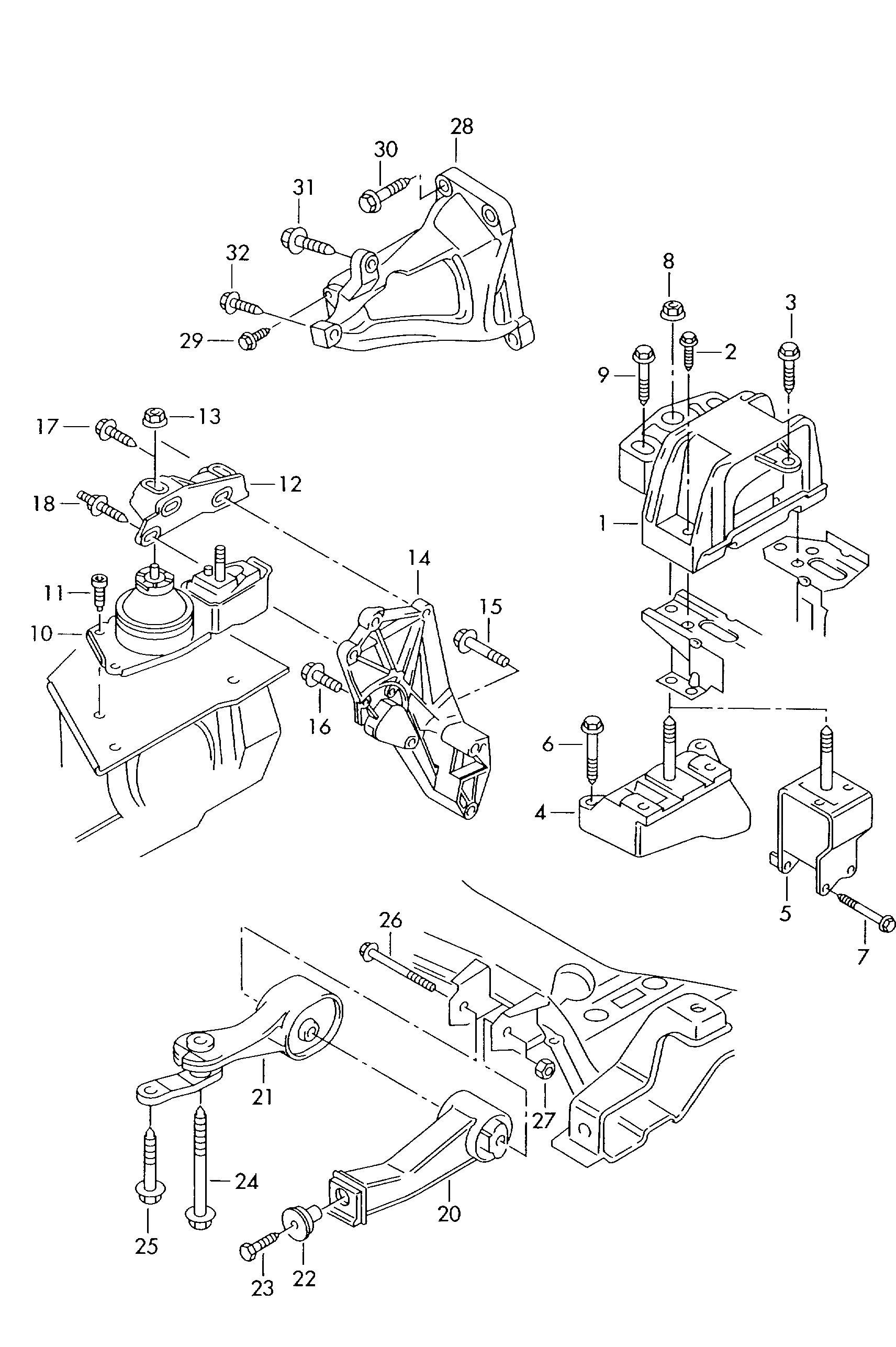 VW 7M3 399 201 H - Sospensione, Motore autozon.pro