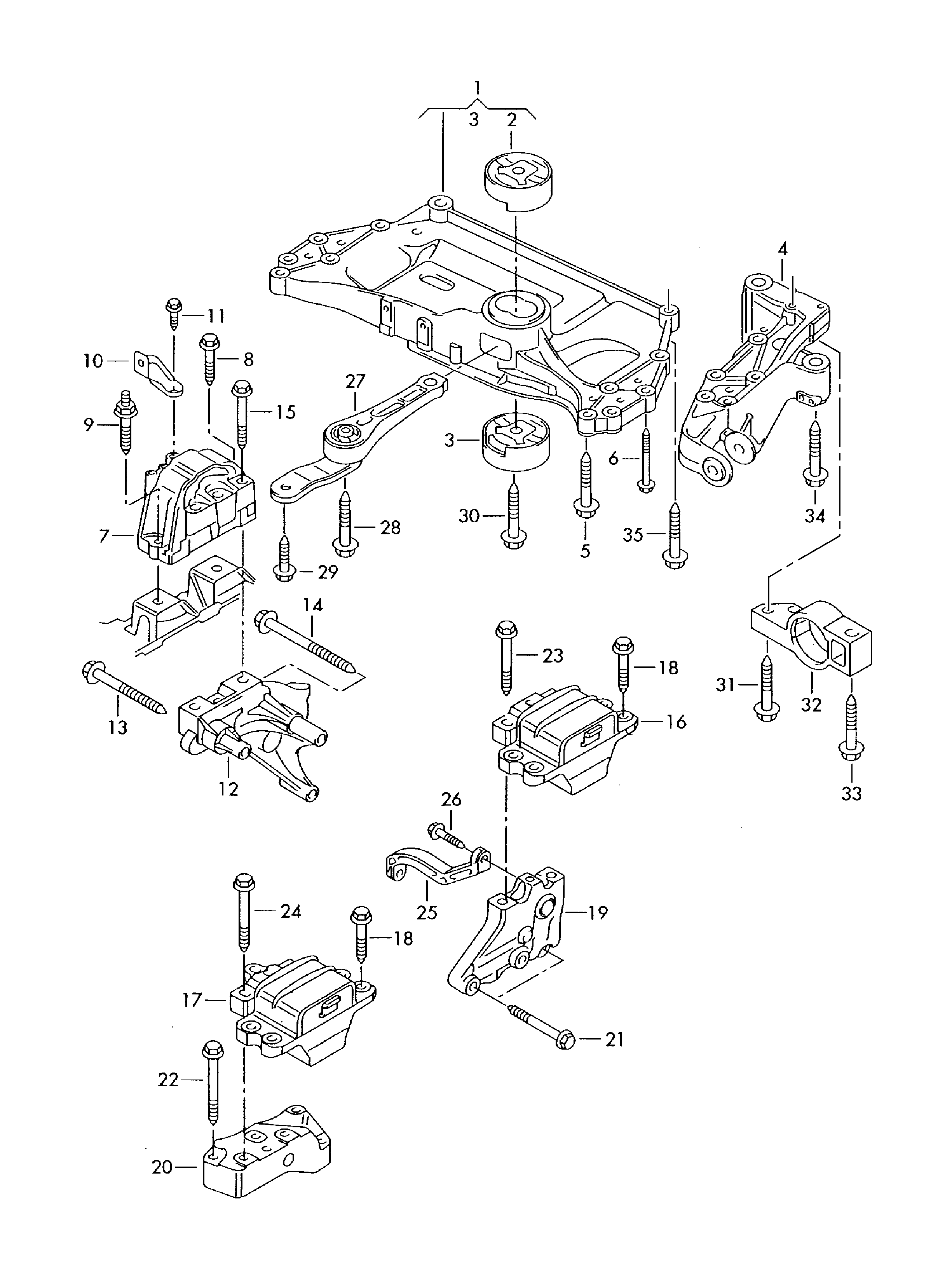 VW 1K0199231K - Sospensione, Motore autozon.pro