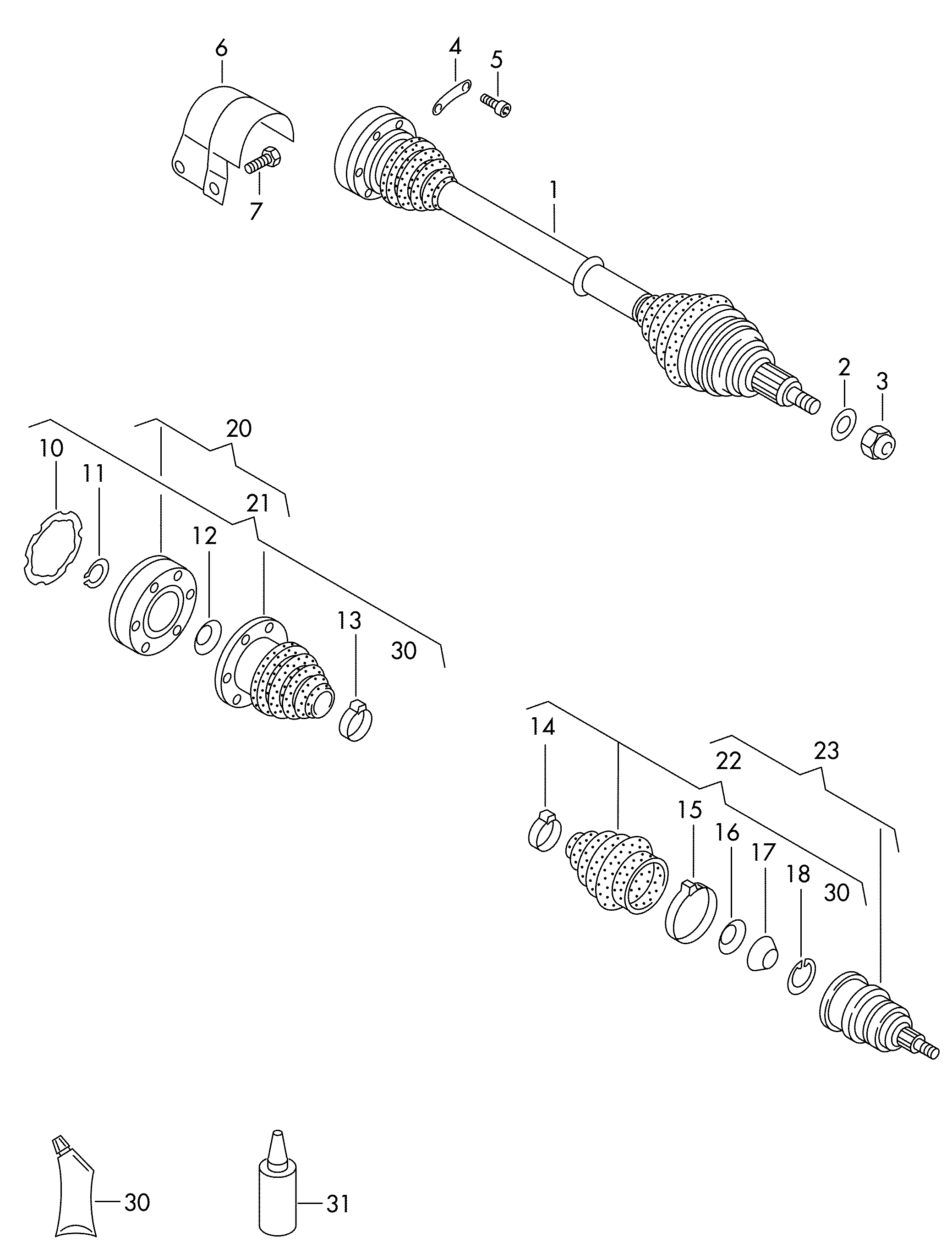 Skoda 1J0 498 103AX - Kit giunti, Semiasse autozon.pro