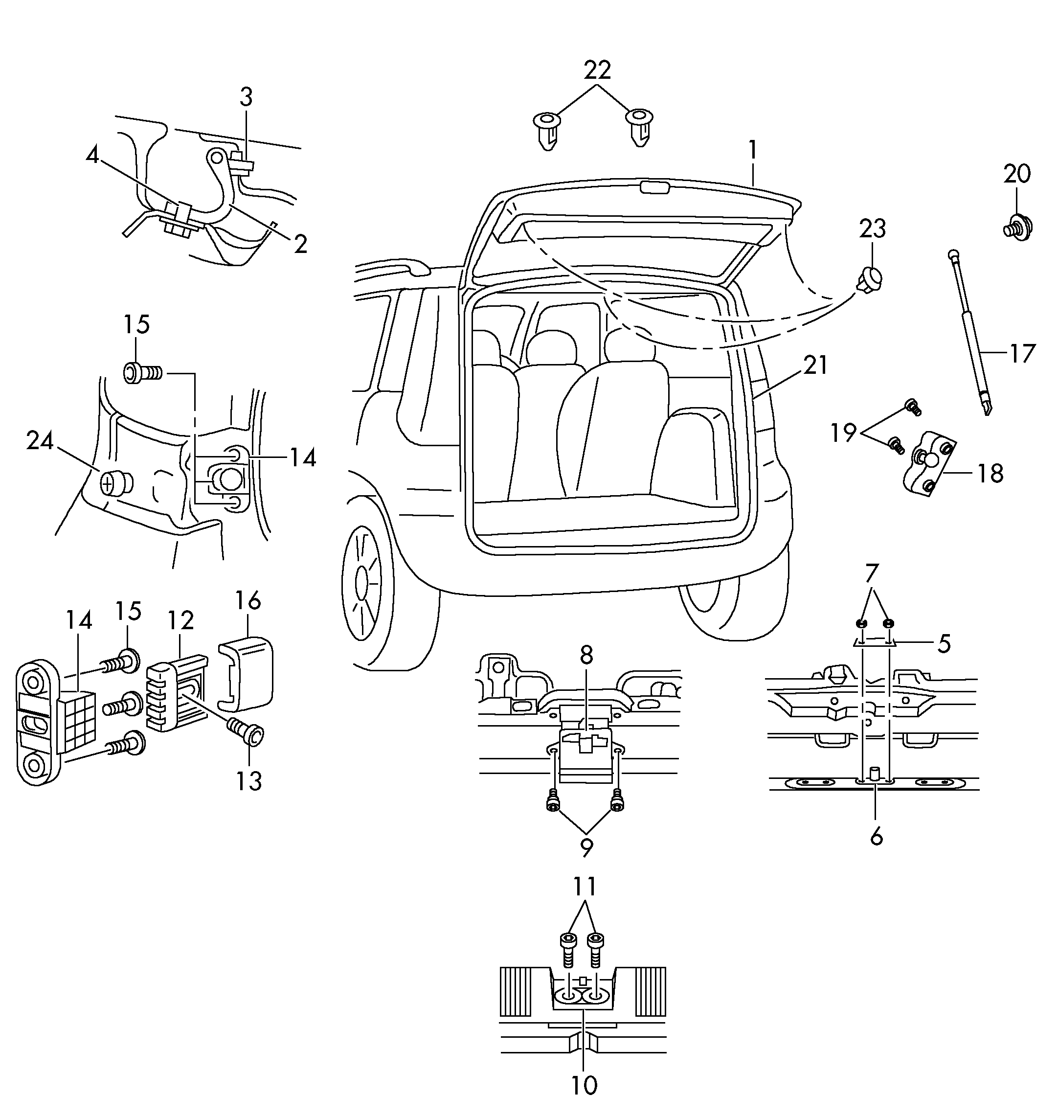 Skoda 5L6827550A - Ammortizatore pneumatico, Cofano bagagli / vano carico autozon.pro