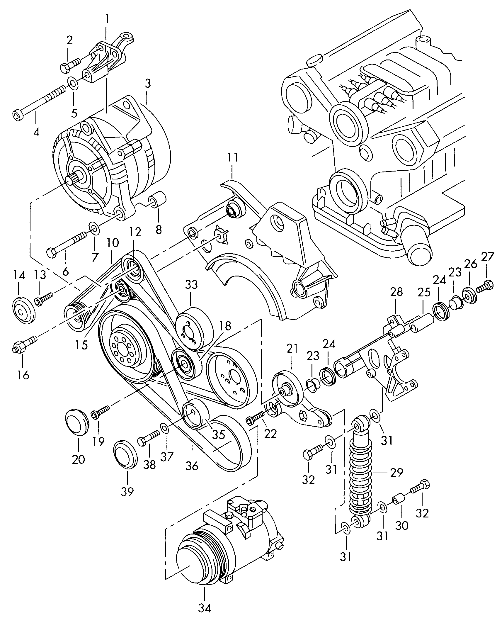 Seat 059 903 341 E - Galoppino / Guidacinghia, Cinghia Poly-V autozon.pro