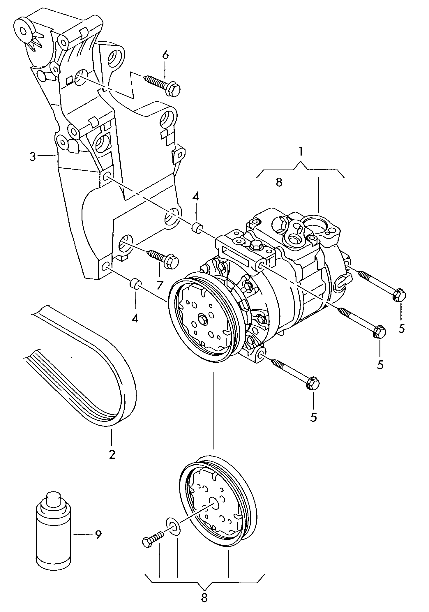 VW/SEAT 1K0820859Q - Compressore, Climatizzatore autozon.pro