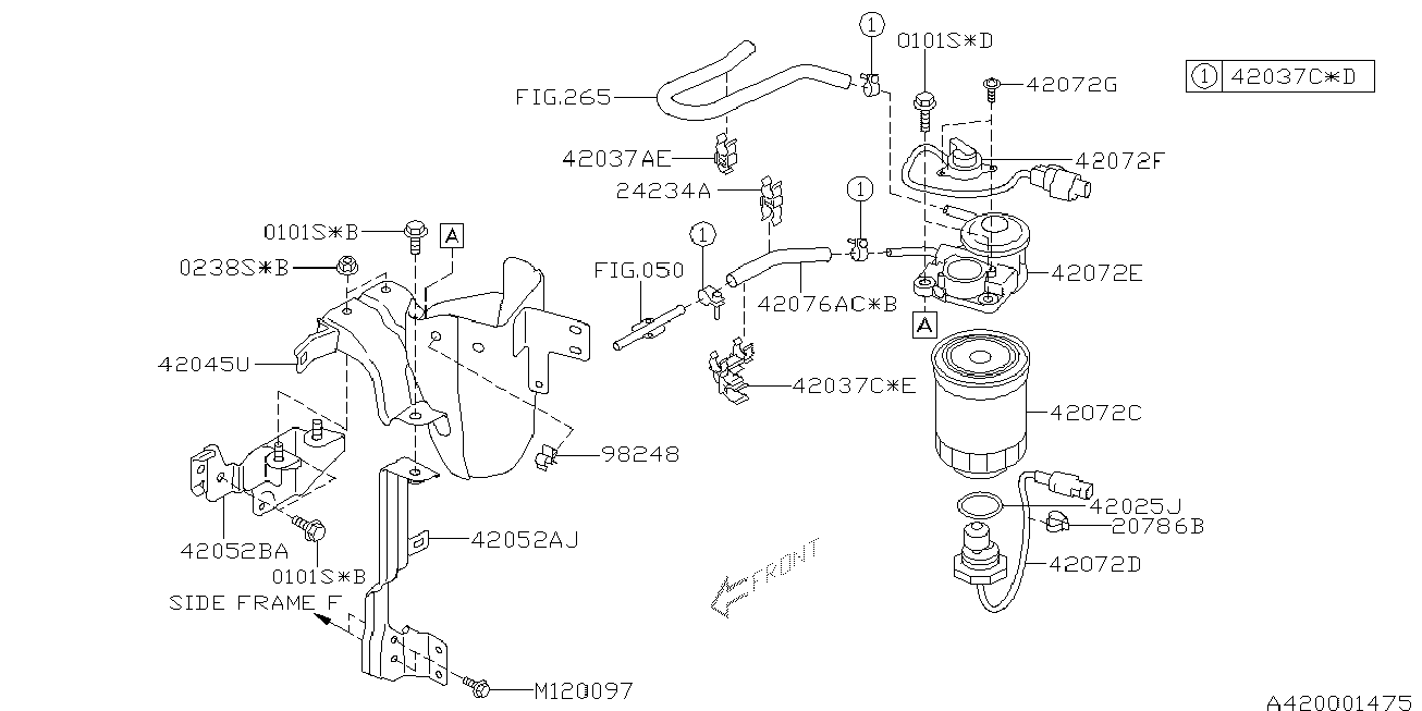 Bedford 42072-AG060 - Filtro carburante autozon.pro