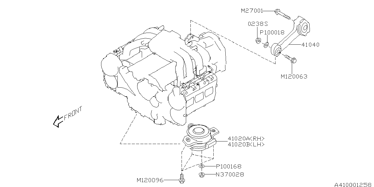 Subaru 41040-AE02A-9E - Sospensione, Motore autozon.pro