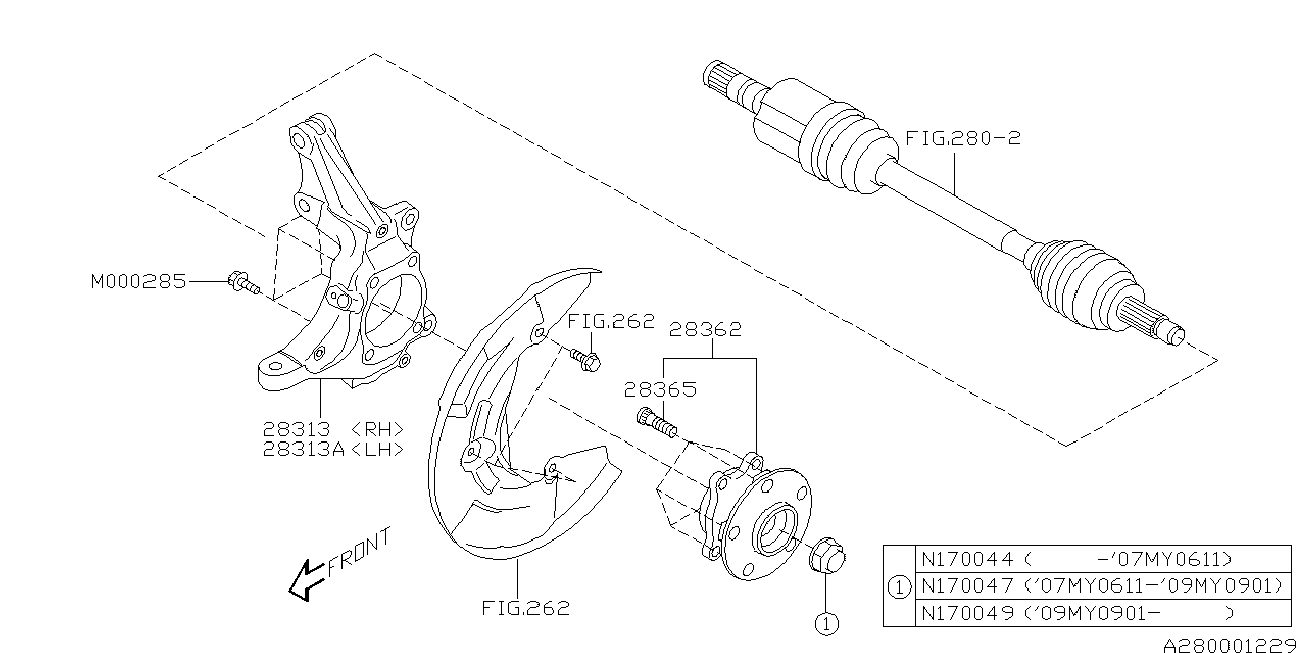 Subaru 28373-XA00B - Kit cuscinetto ruota autozon.pro