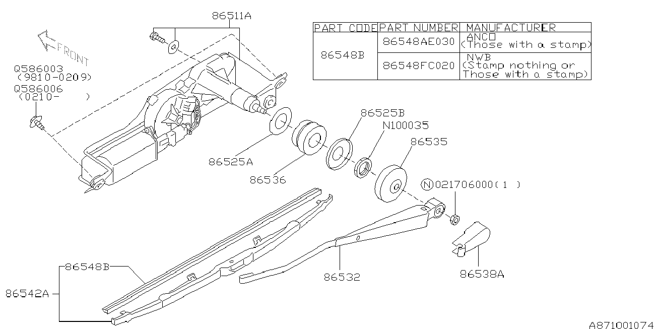 Subaru 86542AE070 - Spazzola tergi autozon.pro