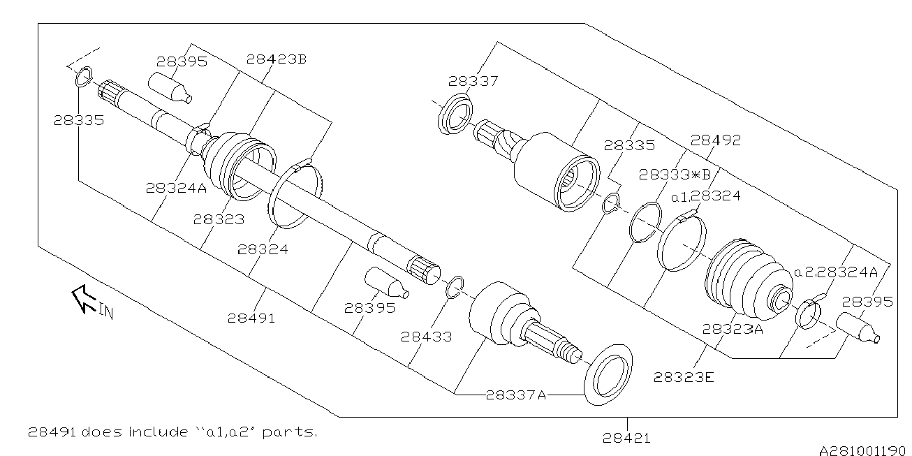 Subaru 28423FE050 - Cuffia, Semiasse autozon.pro