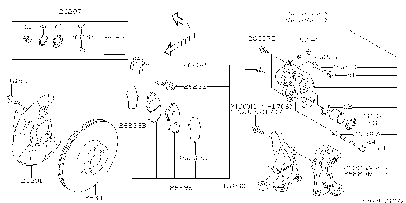 Subaru 26296SC021 - Kit pastiglie freno, Freno a disco autozon.pro