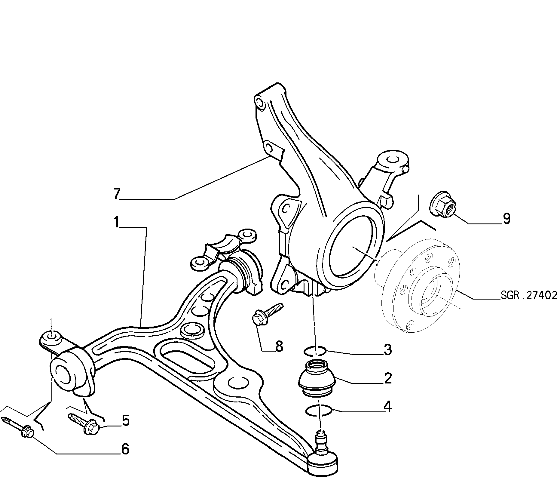 FIAT 1333754080 - Braccio oscillante, Sospensione ruota autozon.pro