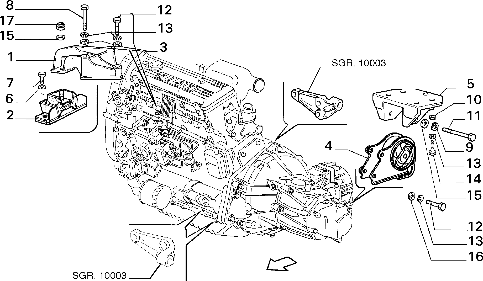 FIAT 7755436 - Sospensione, Motore autozon.pro