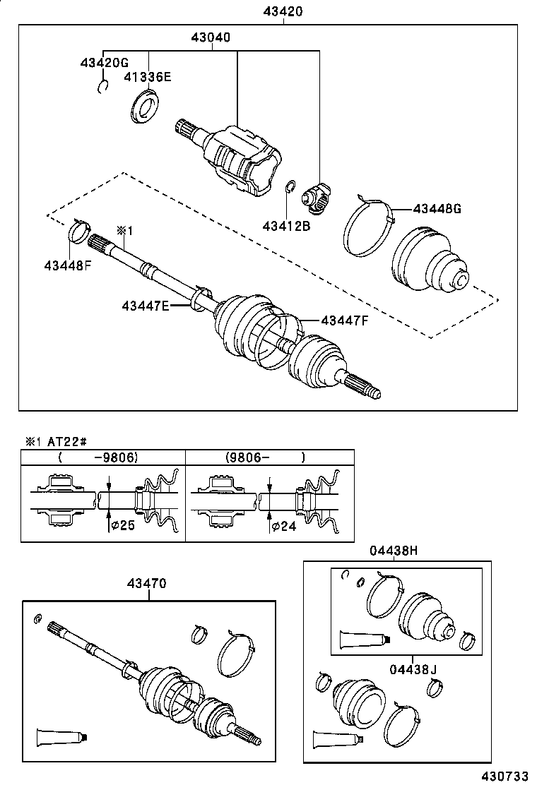 TOYOTA 43420-05220 - Kit giunti, Semiasse autozon.pro