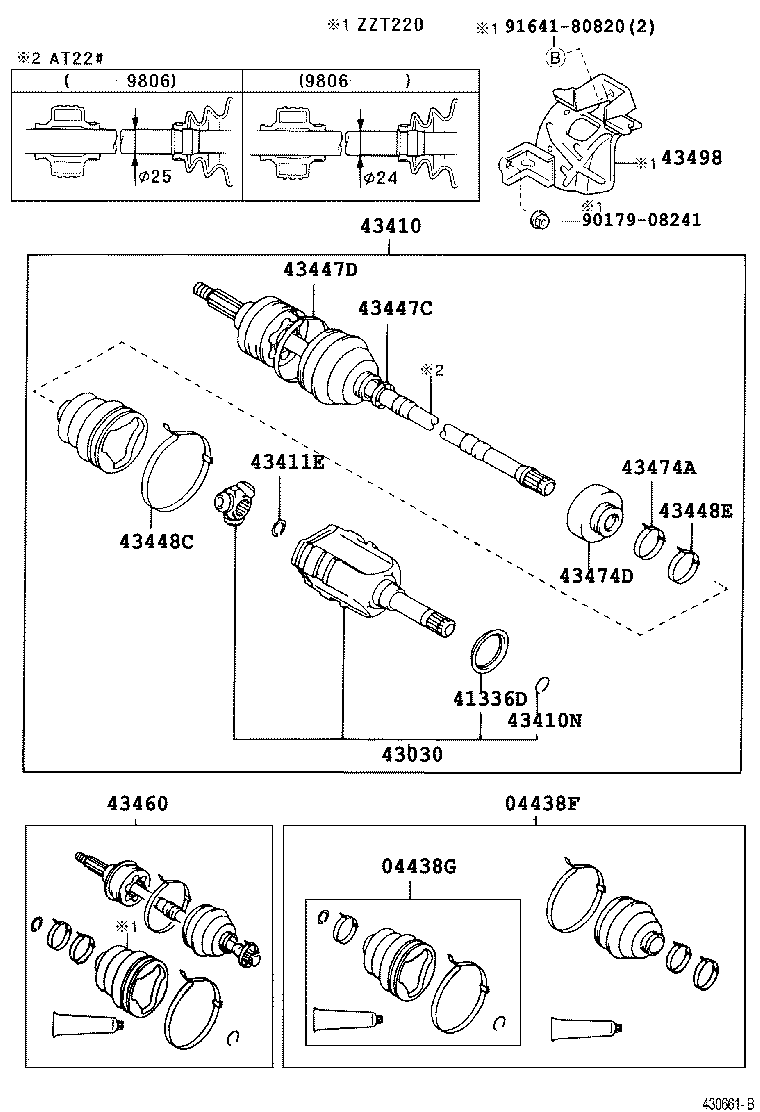 TOYOTA 04438 05110 - Cuffia, Semiasse autozon.pro