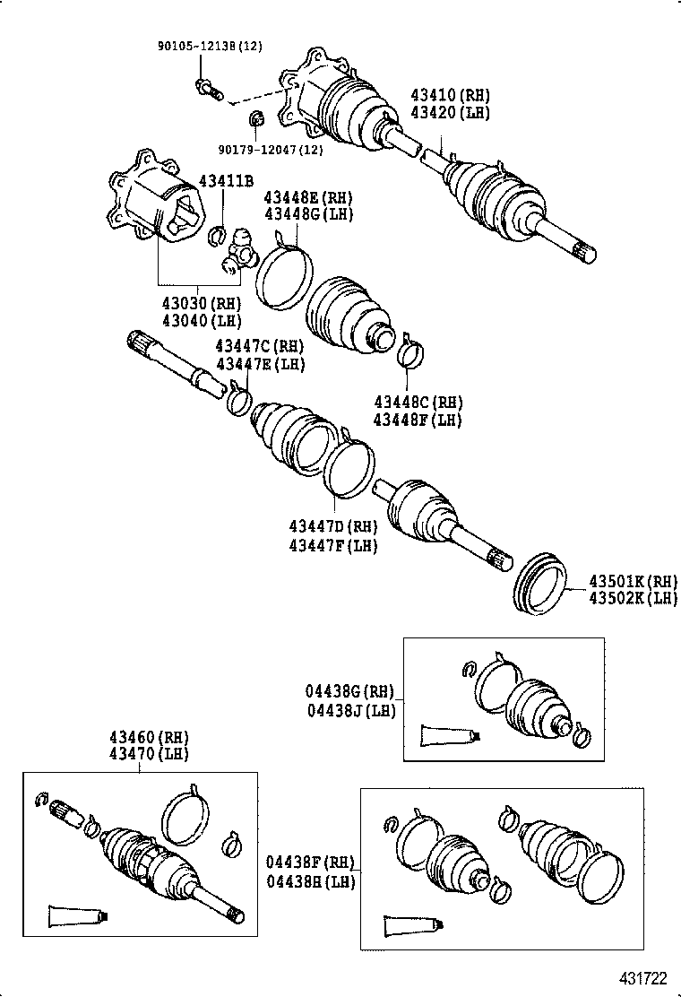 TOYOTA 04438-26021 - Cuffia, Semiasse autozon.pro