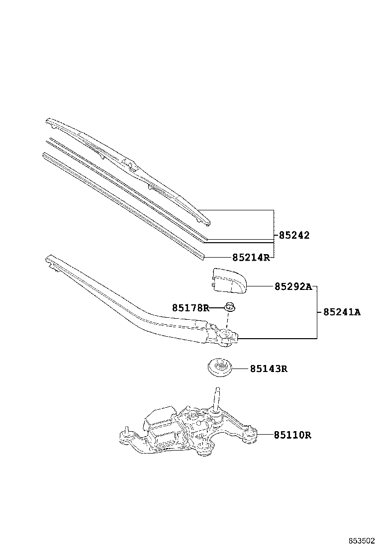 TOYOTA 85242-47071 - BLADE, RR WIPER autozon.pro