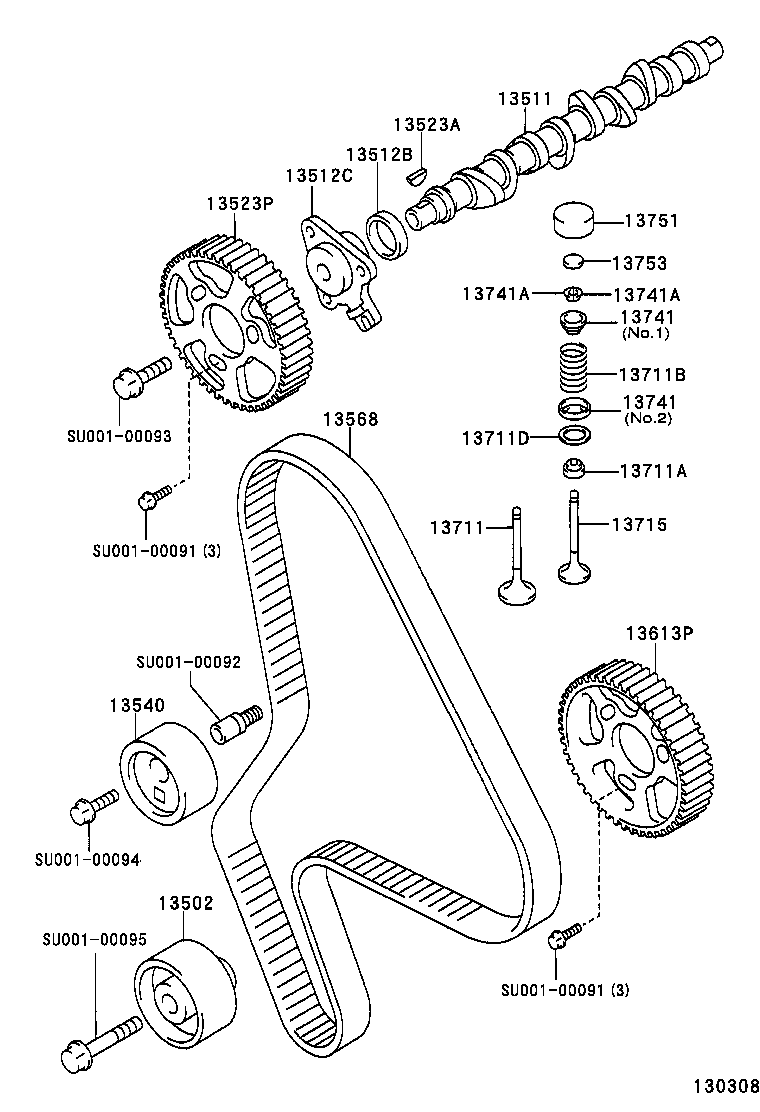 TOYOTA SU001-00088 - Rullo tenditore, Cinghia dentata autozon.pro