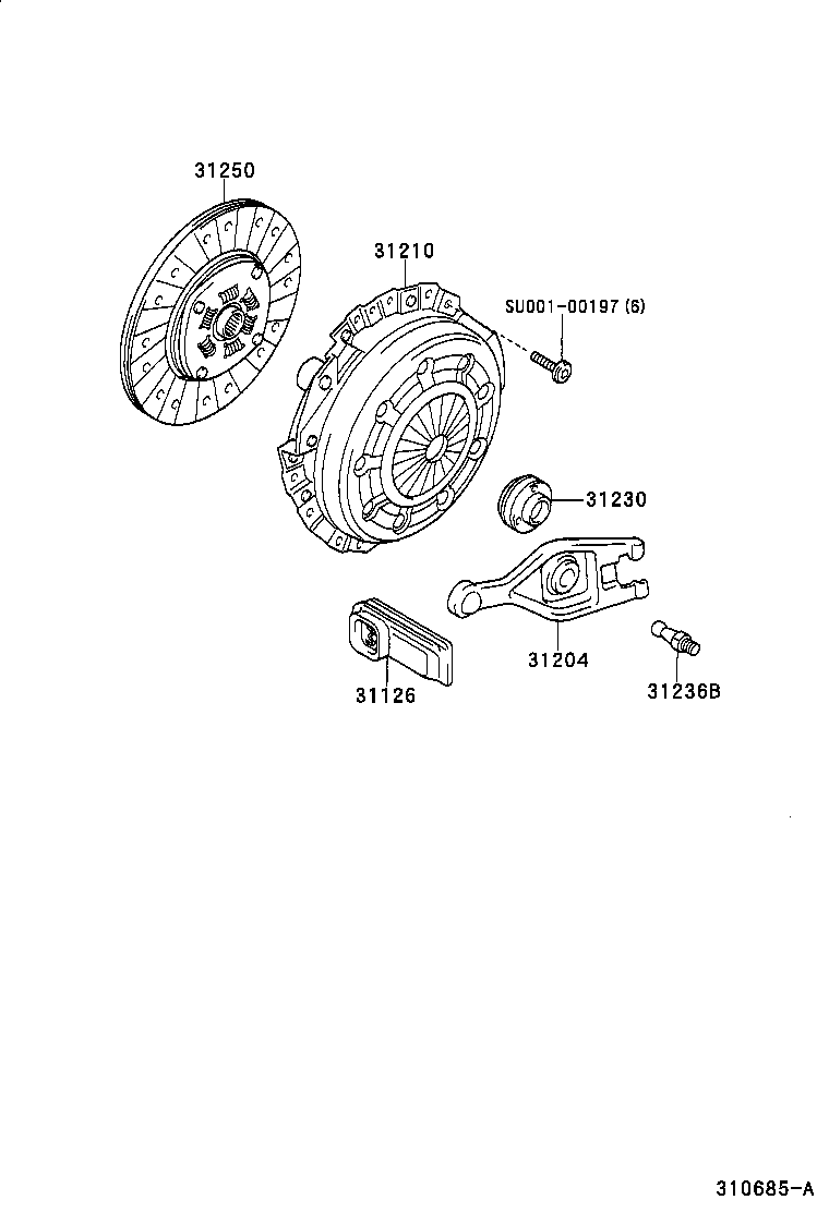 TOYOTA SU001-00344 - Reggispinta distacco frizione autozon.pro