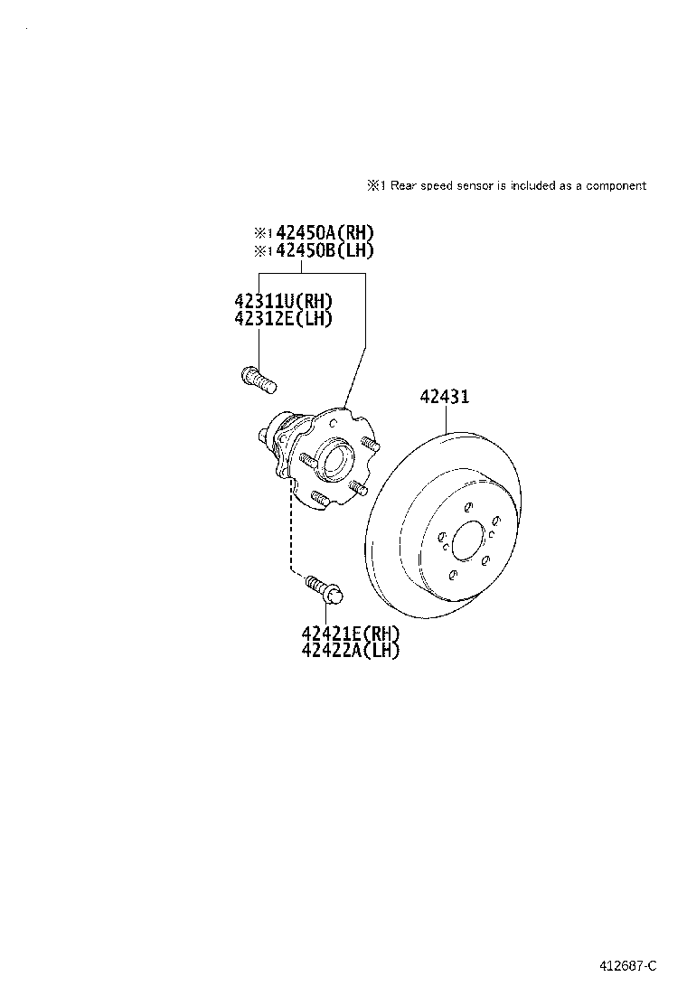 TOYOTA 42450-12090 - Kit cuscinetto ruota autozon.pro