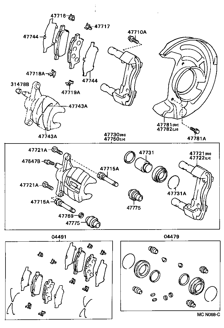 TOYOTA 4773020490 - Pinza freno autozon.pro