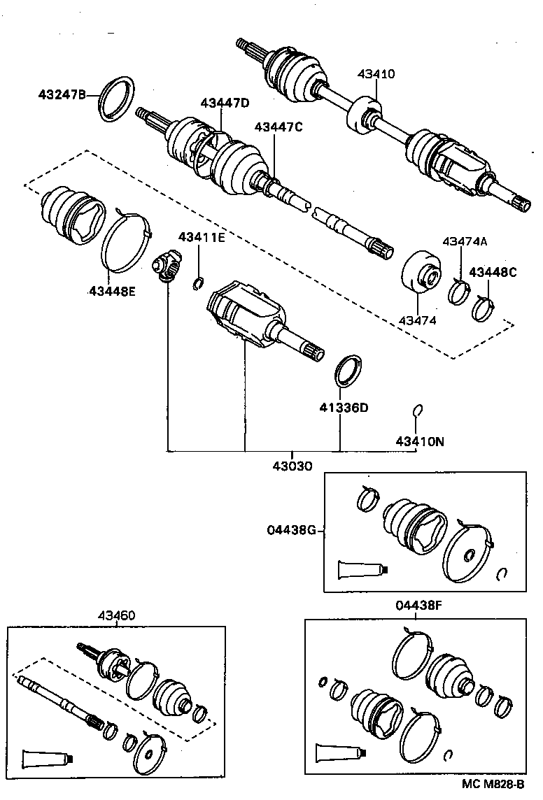 TOYOTA 04438-05010 - Cuffia, Semiasse autozon.pro