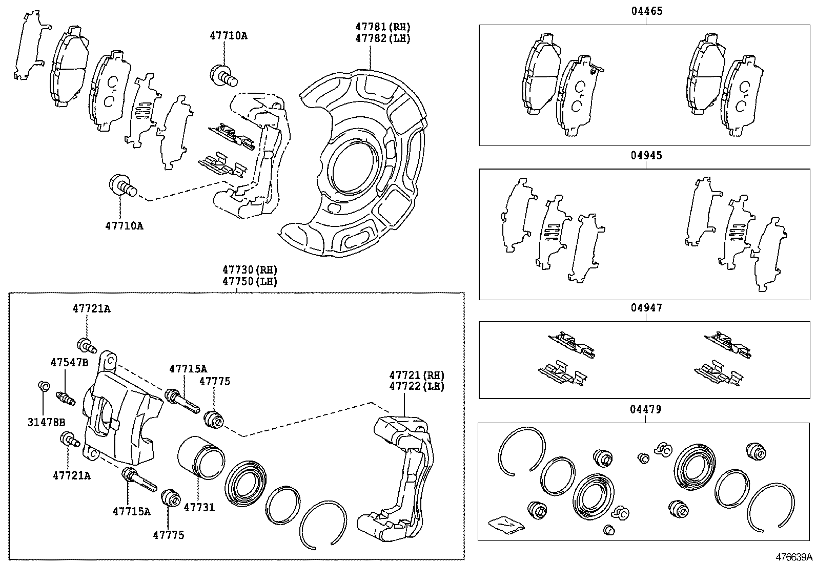 TOYOTA 0446574020 - Kit pastiglie freno, Freno a disco autozon.pro