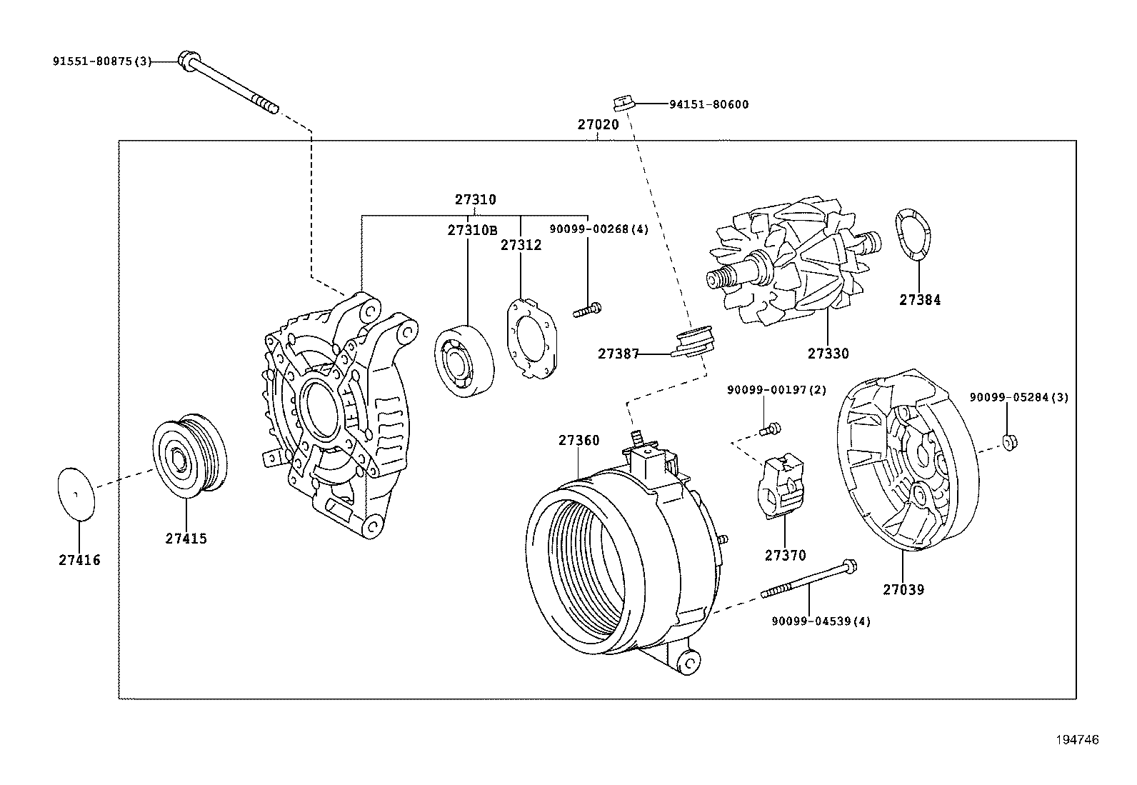 TOYOTA 27060-26041 - Alternatore autozon.pro