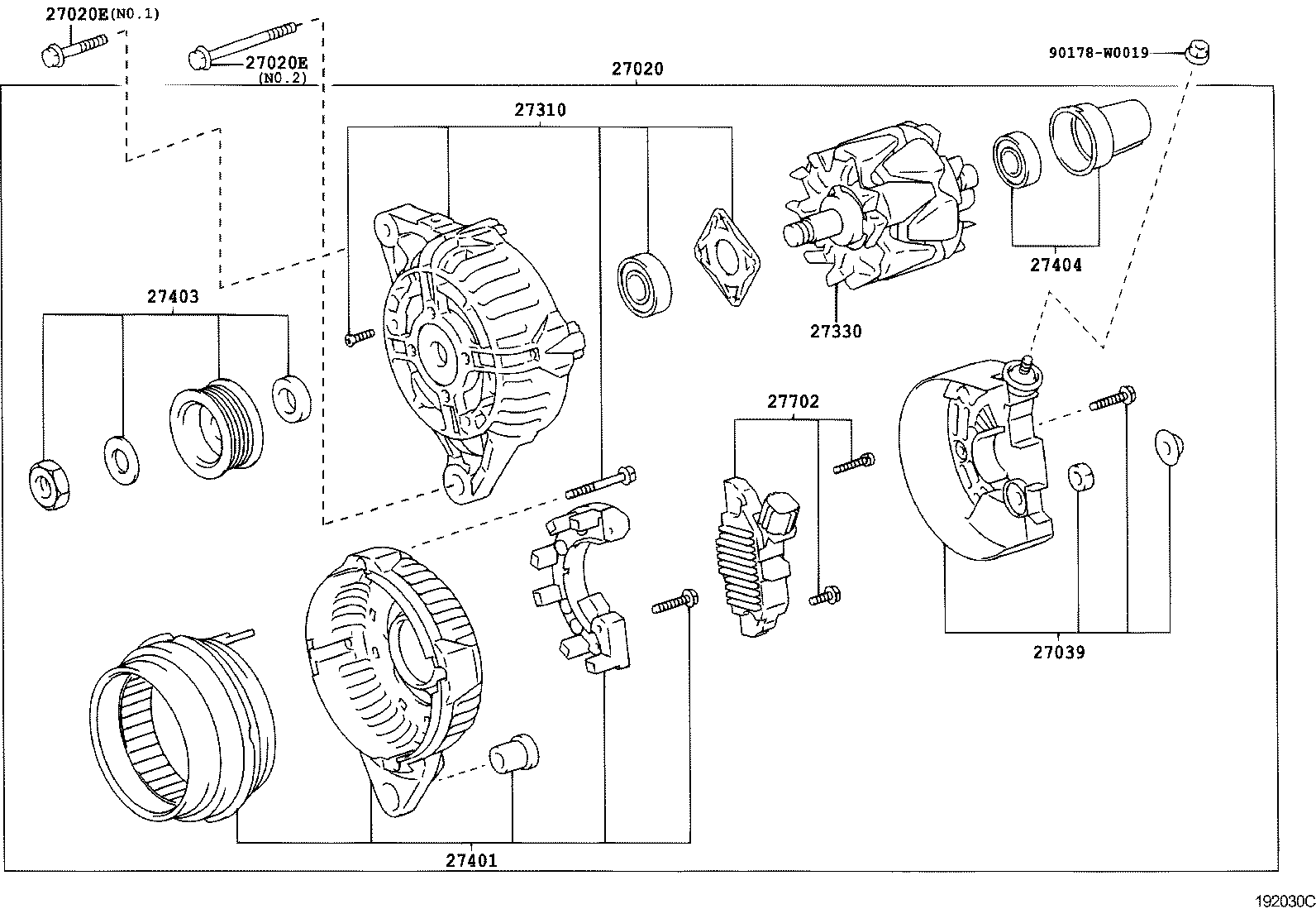 TOYOTA 27039-0D030 - Puleggia cinghia, Alternatore autozon.pro