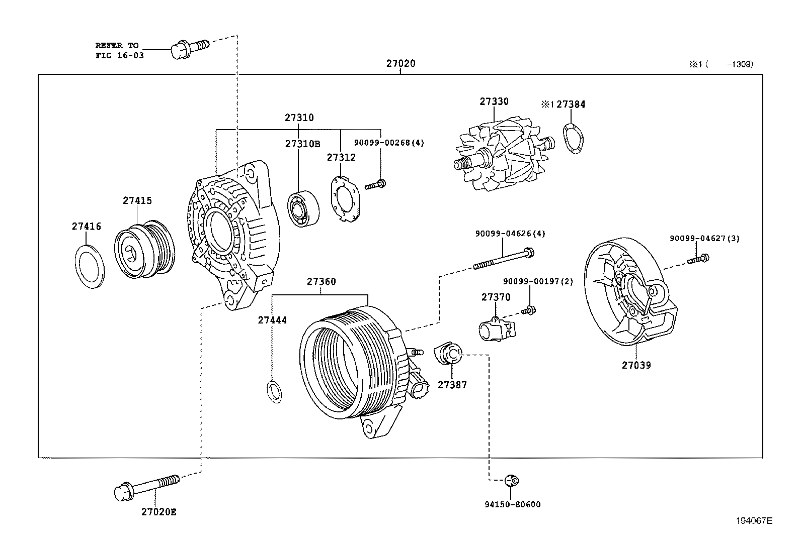 LEXUS 27060-37210 - Puleggia cinghia, Alternatore autozon.pro