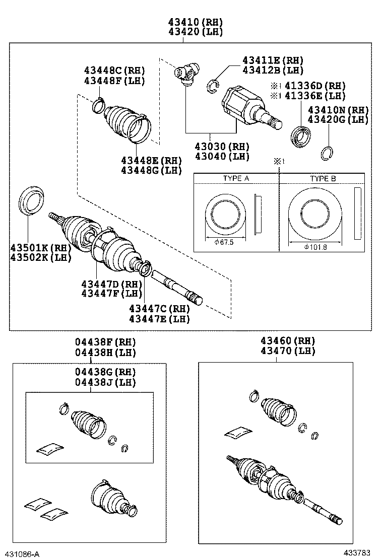 TOYOTA 04437-0K040 - Cuffia, Semiasse autozon.pro