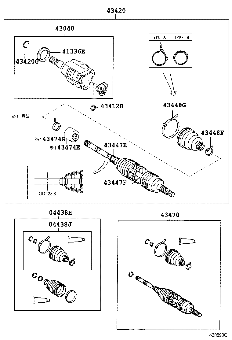 TOYOTA 43470-80020 - Kit giunti, Semiasse autozon.pro