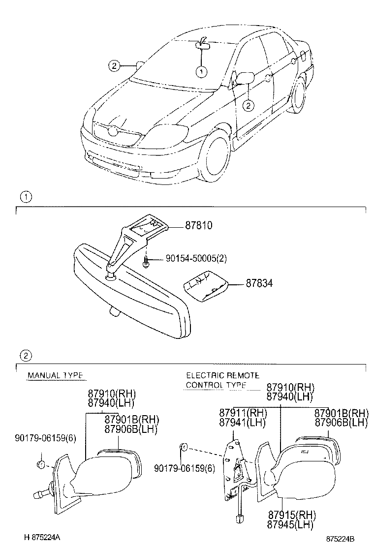 TOYOTA 879401H020 - Specchio retrovisore esterno autozon.pro