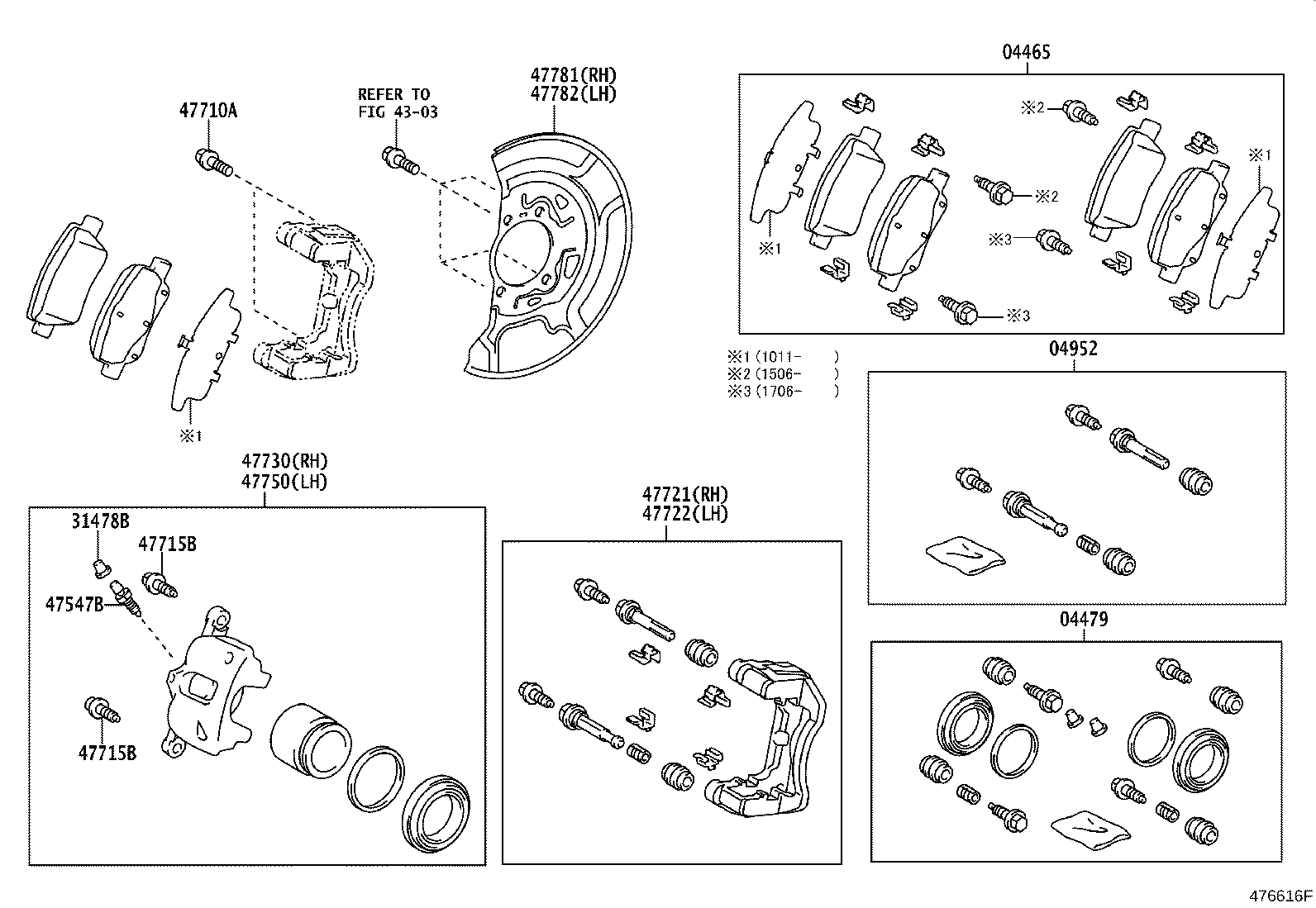 TOYOTA 04465-05302 - Kit pastiglie freno, Freno a disco autozon.pro