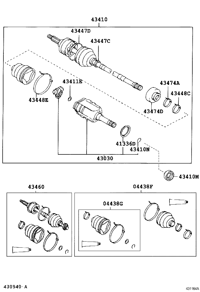 TOYOTA 43410-05340 - Kit giunti, Semiasse autozon.pro